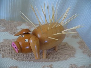Vintage pig toothpick holder. (Seller: BigAlsKollects)